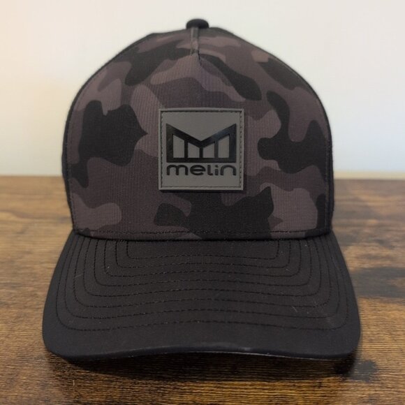 Melin Odyssey Hydro Hat Cap Black and Camo Snapback Water Repellant - Picture 1 of 6